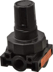 Parker - 1/4 NPT Port, Plastic Miniature Regulator - 0 to 25 psi Range, 150 Max psi Supply Pressure, 1/4" Gauge Port Thread, 2.06" Wide x 3.43" High - Caliber Tooling