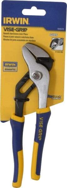 Irwin - 8" OAL, 1-1/4" Jaw Length, Groove Joint Pliers - Smooth Jaw, Smooth Head, ProTouch Handles - Caliber Tooling