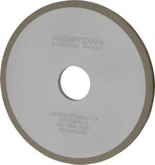 Norton - 6" Diam x 1-1/4" Hole x 1/4" Thick, 100 Grit Surface Grinding Wheel - Diamond, Type 1A1, Fine Grade, Resinoid Bond - Caliber Tooling