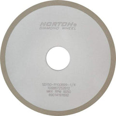 Norton - 6" Diam x 1-1/4" Hole x 1/4" Thick, 150 Grit Surface Grinding Wheel - Diamond, Type 1A1, Very Fine Grade, Resinoid Bond - Caliber Tooling