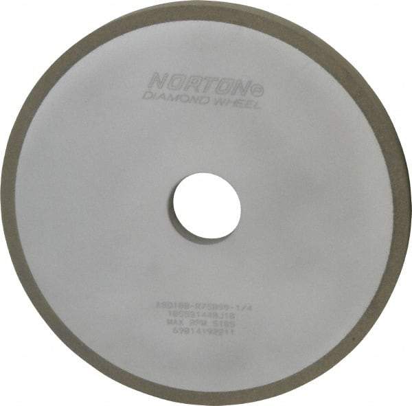 Norton - 7" Diam x 1-1/4" Hole x 1/2" Thick, 100 Grit Surface Grinding Wheel - Diamond, Type 1A1, Fine Grade, Resinoid Bond - Caliber Tooling