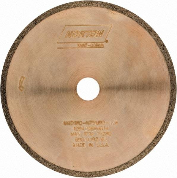 Norton - 4" Diam x 1/2" Hole, 180 Grit Surface Grinding Wheel - Diamond, Type 1A1R, Medium Grade - Caliber Tooling