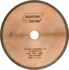 Norton - 4" Diam x 1/2" Hole, 220 Grit Surface Grinding Wheel - Diamond, Type 1A1R, Fine Grade - Caliber Tooling