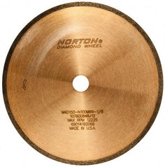 Norton - 5" Diam x 1/2" Hole, 150 Grit Surface Grinding Wheel - Diamond, Type 1A1R, Medium Grade - Caliber Tooling