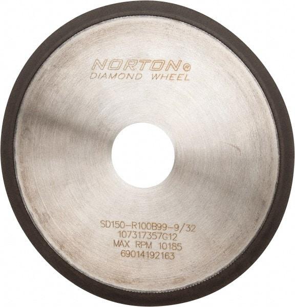 Norton - 6" Diam x 1-1/4" Hole, 150 Grit Surface Grinding Wheel - Diamond, Type 1A1R, Medium Grade - Caliber Tooling