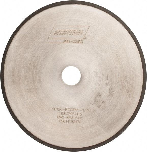 Norton - 10" Diam x 1-1/4" Hole, 120 Grit Surface Grinding Wheel - Diamond, Type 1A1R, Coarse Grade - Caliber Tooling