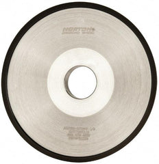 Norton - 6" Diam, 1-1/4" Hole Size, 1" Overall Thickness, 180 Grit, Type 12 Tool & Cutter Grinding Wheel - Very Fine Grade, Diamond, Resinoid Bond - Caliber Tooling