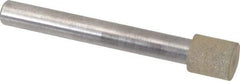 Norton - 3/8" Head Diam x 3/8" Head Thickness CBN Grinding Pin - 1/4" Shank Diam x 2-1/4" Shank Length, Fine Grade, 100 Grit - Caliber Tooling