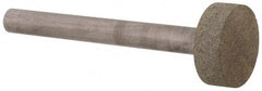 Norton - 3/4" Head Diam x 1/4" Head Thickness CBN Grinding Pin - 1/4" Shank Diam x 2-1/4" Shank Length, Fine Grade, 100 Grit - Caliber Tooling