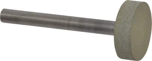 Norton - 1" Head Diam x 1/4" Head Thickness CBN Grinding Pin - 1/4" Shank Diam x 2-1/4" Shank Length, Fine Grade, 100 Grit - Caliber Tooling