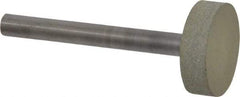 Norton - 1" Head Diam x 1/4" Head Thickness CBN Grinding Pin - 1/4" Shank Diam x 2-1/4" Shank Length, Fine Grade, 100 Grit - Caliber Tooling