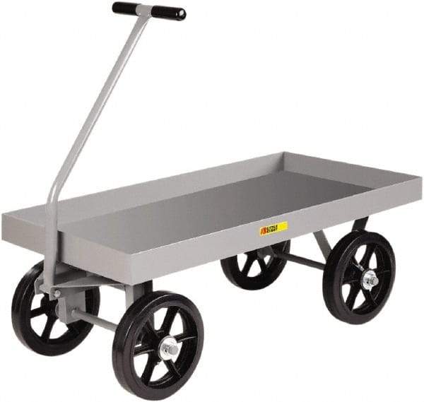 Little Giant - 3,000 Lb Capacity Steel Wagon Truck - Steel Deck, 24" OAW, 48" Platform Length x 18-1/2" Platform Height, Pneumatic Casters - Caliber Tooling