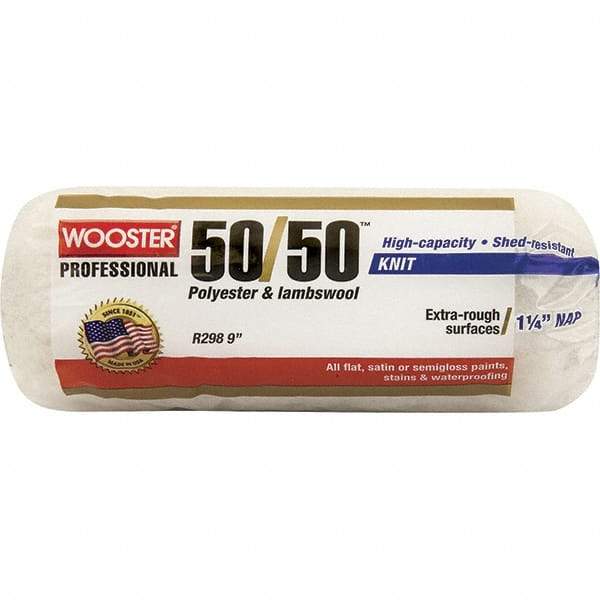 Wooster Brush - 1-1/4" Nap, 9" Wide Paint Roller - Extra-Rough Texture, Wool/Poly Blend - Caliber Tooling