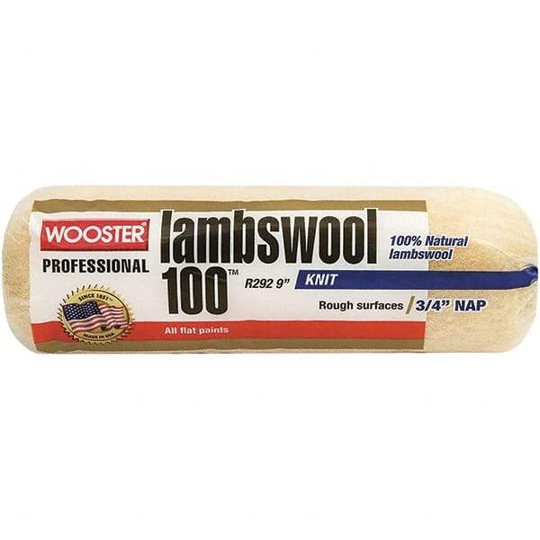 Wooster Brush - 3/4" Nap, 9" Wide Paint Roller - Semi-Rough to Rough Texture, Lambswool - Caliber Tooling