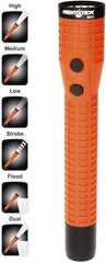 Bayco - LED Bulb, Industrial/Tactical Flashlight - Orange Polycarbonate Body, Integrated Batteries - Caliber Tooling