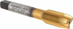 Kennametal - 5/8-18, 3 Flute, TiCN/TiN Finish, Vanadium High Speed Steel Spiral Point Tap - Plug Chamfer, Right Hand Thread, 3-13/16" OAL, 27.7mm Thread Length, 12.19mm Shank Diam, 3B Class of Fit, Series GOtap - Exact Industrial Supply