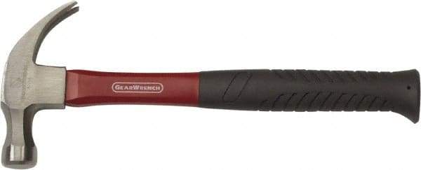 GearWrench - 16 oz Head, Curved Claw Hammer - 12-7/8" OAL, Smooth Face, Fiberglass Handle with Grip - Caliber Tooling