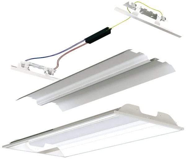 Cooper Lighting - 2 Lamp, 17 Watts, 2 x 2', Electronic Start Troffer Light Fixture Retrofit Kit - White Fluorescent Lamp - Caliber Tooling