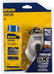 Irwin - 100' Long Reel & Chalk Set - Blue, Includes (1) 4 oz Standard Blue Chalk (6:1) & (1) MACH6 Chalk Reel - Caliber Tooling