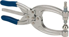 Gibraltar - 700 Lb Load Capacity, 2.72" Throat Depth, 8.5" OAL, Carbon Steel, C Style Plier Clamp - M10x1.5 Spindle, 4.1" Open Throat Height, Blue Handle - Caliber Tooling