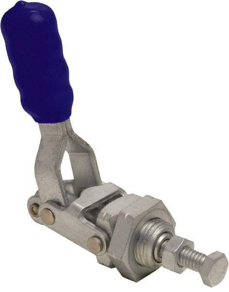 Gibraltar - 200 Lb Load Capacity, Threaded Base, Carbon Steel, Standard Straight Line Action Clamp - 0.38" Plunger Diam, Straight Handle - Caliber Tooling