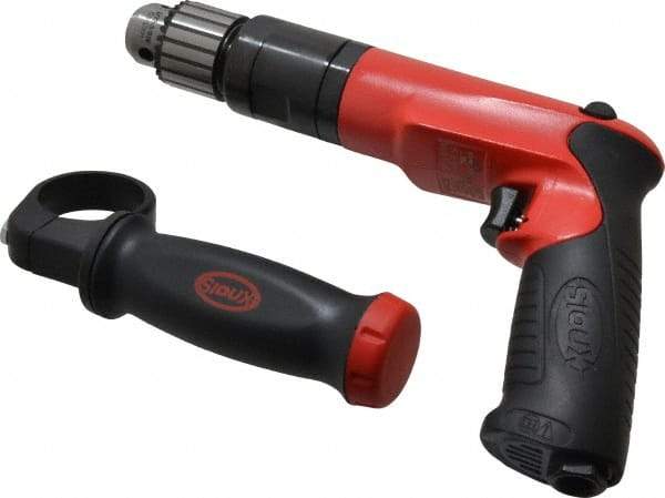 Sioux Tools - 3/8" Reversible Keyed Chuck - Pistol Grip Handle, 1,200 RPM, 14.16 LPS, 30 CFM, 1 hp - Caliber Tooling