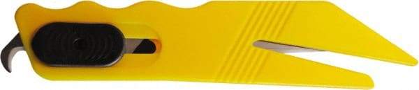 ICT - Fixed Safety Utility Knife - 1" Stainless Steel Blade, Yellow ABS Handle, 2 Blades Included - Caliber Tooling