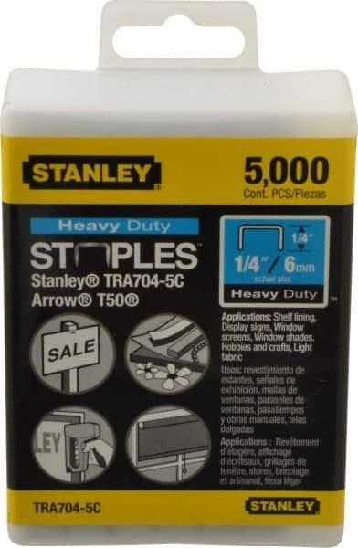 Stanley - 27/64" Wide Galvanized Steel Heavy Duty Power Crown Staples - 1/4" Leg Length - Caliber Tooling