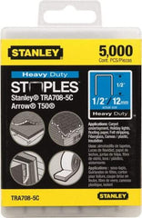 Stanley - 27/64" Wide Galvanized Steel Heavy Duty Power Crown Staples - 1/2" Leg Length - Caliber Tooling