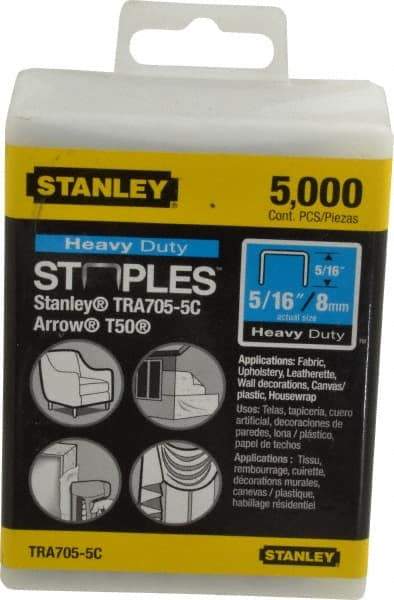 Stanley - 27/64" Wide Galvanized Steel Heavy Duty Power Crown Staples - 5/16" Leg Length - Caliber Tooling