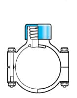 Value Collection - 3 x 1-1/4" CPVC Plastic Pipe Clamp On Saddle with Viton O-Ring - Schedule 80, Pipe O.D. x SR Fipt End Connections - Caliber Tooling