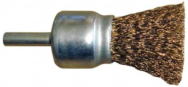 Value Collection - 4" Brush Diam, Flared End Brush - Coarse Grade, 1/4" Diam Shank, 15,000 Max RPM - Caliber Tooling