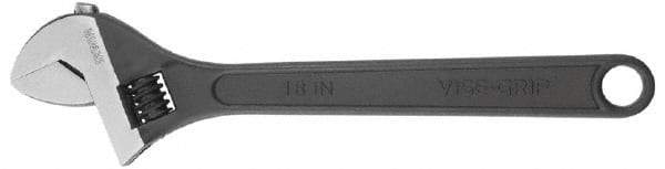 Irwin - 2-1/4" Jaw Capacity, 18" Standard Adjustable Wrench - Chrome Vanadium Steel, Chrome Finish - Caliber Tooling