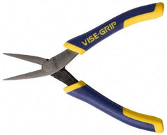 Irwin - 5-1/4" OAL, 1-1/4" Jaw Length x 9/16" Jaw Width, Pliers - Machined Jaw, Flat Nose Head, ProTouch Handles - Caliber Tooling