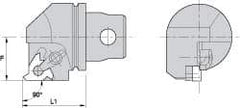 Kennametal - Insert Style LT 16ER, 35mm Head Length, Right Hand Cut, External Modular Threading Cutting Unit Head - System Size KM32, 22mm Center to Cutting Edge, Series LT Threading - Caliber Tooling