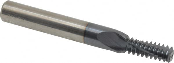 Carmex - 3/8-16 UNC, 0.264" Cutting Diam, 3 Flute, Solid Carbide Helical Flute Thread Mill - Internal Thread, 0.66" LOC, 2-1/2" OAL, 5/16" Shank Diam - Caliber Tooling