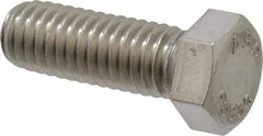 Value Collection - 7/16-14 UNC, 1-1/4" Length Under Head Hex Head Cap Screw - Fully Threaded, Grade 18-8 Stainless Steel, Uncoated, 5/8" Hex - Caliber Tooling