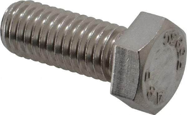 Value Collection - 1/2-13 UNC, 1-1/4" Length Under Head Hex Head Cap Screw - Fully Threaded, Grade 18-8 Stainless Steel, Uncoated, 3/4" Hex - Caliber Tooling