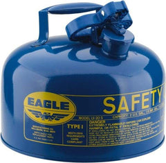 Eagle - 2 Gal Galvanized Steel Type I Safety Can - 9-1/2" High x 11-1/4" Diam, Blue - Caliber Tooling