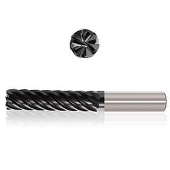 ‎1/2″ Dia. × 1/2″ Shank × 3-1/8″ DOC × 6″ OAL, Sistral, 7 Flute, Variable Helix, Straight, External, Bullnose, Solid End Mill - Exact Industrial Supply