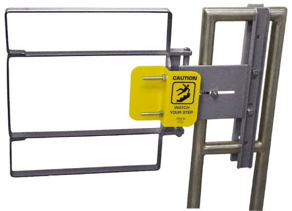 FabEnCo - Galvanized Carbon Steel Self Closing Rail Safety Gate - Fits 28 to 30-1/2" Clear Opening, 30-1/2" Wide x 22" Door Height, 44 Lb, Gray, Silver - Caliber Tooling