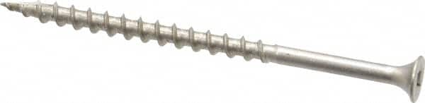 Value Collection - #8 Flat Head, Square Drive Stainless Steel Deck Screw - 3" OAL, Grade 305, Type 17 Point - Caliber Tooling