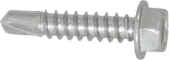 Value Collection - #12, Hex Washer Head, Hex Drive, 1" Length Under Head, #3 Point, Self Drilling Screw - Grade 410 Stainless Steel - Caliber Tooling