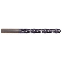 Taper Length Drill Bit: 0.1200″ Dia, 135 ° TiAlN Finish, RH Cut, Spiral Flute, Straight Shank