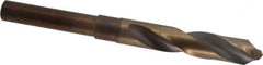 Reduced Shank Drill Bit: 39/64'' Dia, 1/2'' Shank Dia, 118  ™, Cobalt 6'' OAL, 3'' Flute Length, Oxide & Straw Finish, Straight-Cylindrical Shank, RH Cut