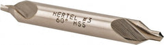 Hertel - #3 Plain Cut 60° Incl Angle High Speed Steel Combo Drill & Countersink - Caliber Tooling