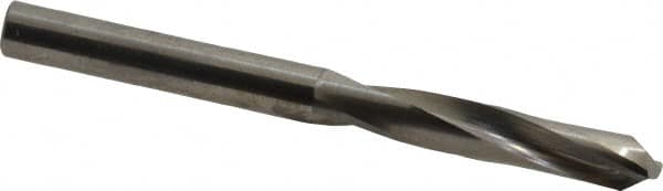 Screw Machine Length Drill Bit: 0.1969″ Dia, 135 °, Solid Carbide Bright/Uncoated, Right Hand Cut, Spiral Flute, Straight-Cylindrical Shank