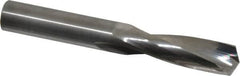 Hertel - 1/2" 135° Spiral Flute Solid Carbide Screw Machine Drill Bit - Bright Finish, Right Hand Cut, 2-1/4" Flute Length, 3-3/4" OAL, Split Point, Straight Shank - Caliber Tooling