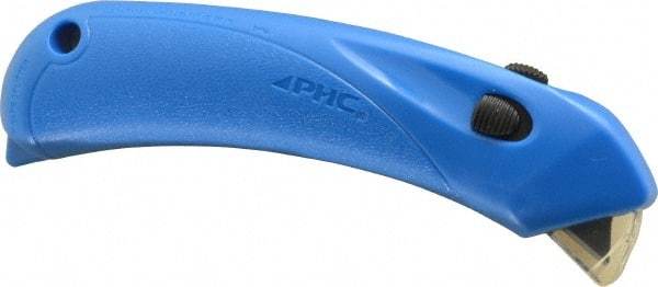 PHC - Springback Safety Cutter - 1/4" Blade, Blue Plastic Handle, 1 Blade Included - Caliber Tooling