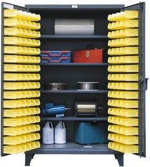 Strong Hold - 4 Shelf 94 Bin Storage Cabinet - Steel, 36" Wide x 24" Deep x 72" High, Dark Gray - Caliber Tooling